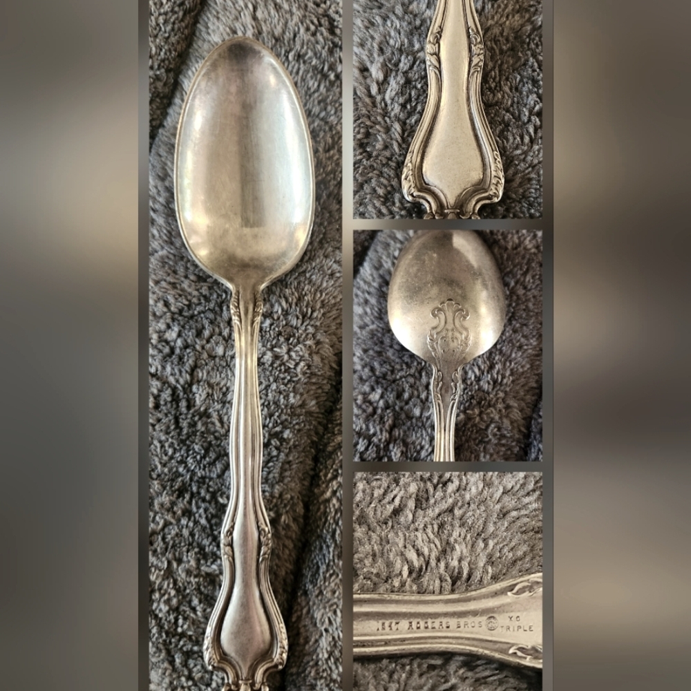 Antique 1847 Rogers Bros XS Triple Silverplate Faneuil Flatware Teaspoon 1908